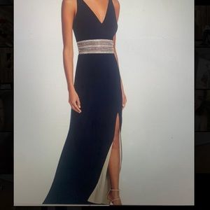 Navy blue goddess dress Aqua